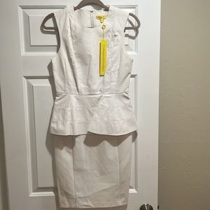 Catherine Malandrino Winter white tailored sheath dress